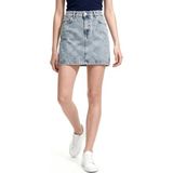 Hakke Yüksek Bel Düz Form Denim Etek - Mavi - 34