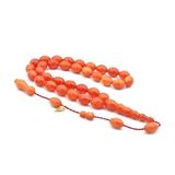 Hakkı Usta İmzalı Beyzi Kesim Hareli Turuncu Katalin Tesbih