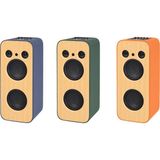 Hakopro 130W Ekstra Bass 9000 Mah Mikrofonlu Lacivert Deri Hoparlör H704L