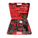 haktaş 5'li set: Şarjlı matkap, spral, hilti, somun sökme, LED fenerli komplet set