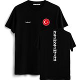 Hakuof Karate Türkiye Erkek Tişört Kısa Kol Siyah Trend Stil %95 Pamuk
