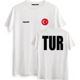 Hakuof Türkiye Erkek Tişört Forma Beyaz Grafik Desen Günlük Kullanım İçin Rahat Kesim