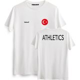 Hakuof Türkiye Tişört Erkek Kısa Kol Günlük Stil Beyaz Grafik Desenli %95 Pamuk