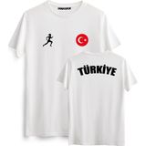 Hakuof Türkiye Tişört Kısa Kol Erkek Grafik Desenli Beyaz Esnek Kumaş M Beden