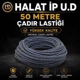 Halat Ip U.d 50 Metre Cadır Bıranda Lastıgı - Siyah - Beyaz