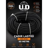 Halat Ip U.d – 50 Metre Düz Siyah Çadır Lastiği - 25 METRE