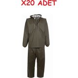 Halbart Paketci Yağmurluğu Balıkçı Yağmurluk 1.kalite 20 Adet - XXL / Long - 01H-Yeşil