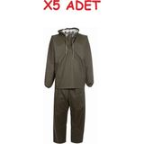 Halbart Paketci Yağmurluğu Balıkçı Yağmurluk 1.kalite 5 Adet - XXL / Long - 01H-Yeşil