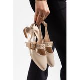 Hale Shoes Kadın günlük babet Kalın baretlı tokalı şık ve rahat kod-1003
