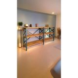Halevia Doğal Ahşap Metal Kitaplık