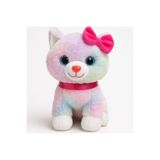 HALEY 40 cm Miyavlayan Peluş Kedi | Pembe Tokalı Peluş Oyuncak | Sesli ve Sevimli Peluş Kedi