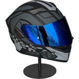 Half - 902 Güneş Vizörlü Çene Açılır Kask H1 Grey (Darkblue Vizörlü)
