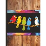 Half Drawing Half Writing Bird Notebook Journal: 8.25x11 Journaling Sketchbook With Colorful Birds Hardcover