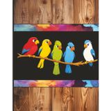 Half Drawing Half Writing Bird Notebook Journal: 8.5x11 Journaling Sketchbook With Colorful Birds Cover