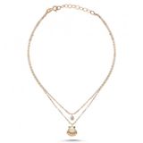 Halhal Altın Bileklik Tektaş İstiridyeli Rose Gold