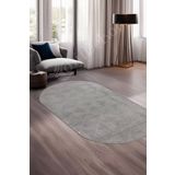 Halı Cool Gri Pramit Kaymaz Yıkanabilir Saçaksız Oval Yolluk Kilim Salon Halısı Modelleri