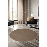 Halı Cool Kahverengi Sahra Desenli Saçaksız Yuvarlak Yolluk Kilim Salon Halısı Modelleri