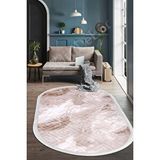 Halı Devetüyü Cool Karo Saçaklı Oval Kesme Ince Yolluk Kilim Salon Halısı Modelleri Çok Renkli
