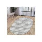 Halı Gri Cool Ky7056 Yıkanabilir Oval Kesme Ince Yolluk Kilim Salon Halısı Modelleri