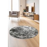Halı Gri Iskandinav Yıkanabilir Saçaksız Yuvarlak Delüxe Yolluk Kilim Salon Halısı Modeli