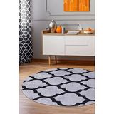 Halı Gri Maça Yıkanabilir Saçaksız Yuvarlak Kesme Ince Yolluk Kilim Salon Halısı Modeli