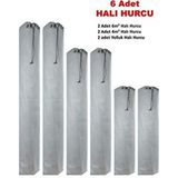Halı Hurcu 6 Adet Birinci Sınıf Tela Kumaş Bağcıklı Halı Hurcu - Gri