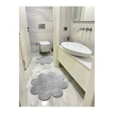 Halı İstasyonu 2'li Banyo Paspas Halısı Peluş Halı Klozet Takımı 60x60(papatya) Ve 80x80(papatya)
