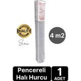 Halı Kılıfı Poşeti Çuvalı Kabı PVC Pencereli Hurcu Hunç Çizgili Model Saklama Organizeri 4 M2