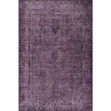 Hali.Net 140x400 cm Mor Soyut Vintage Eskitme Halı | Salon Yatak Odası Halısı | Hav Vermez Leke Tutmaz | BA28-DİKDÖRTGEN - 140 x 400 cm