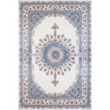 Hali.Net 300x400 cm Mavi Yıkanabilir Halı | Salon Yatak Odası Halısı | Leke Tutmaz Hipoalerjenik | GM_IPEKZADE120-13944M - 300 x 400 cm