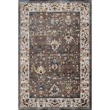 Hali.Net 80x300 cm Krem Koyu Gri Çiçekli Oryantal Geleneksel Yıkanabilir Halı | Mutfak Yolluk Halısı | Leke Tutmaz Hipoalerjenik | Leke Tutmaz Hipoalerjenik Çabuk Kuru - 80 x 300 cm