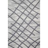 Hali.Net Gri Beyaz Geometrik Çizgili Modern Kaymaz Taban Makinede Yıkanabilir Salon Halısı Dijital Baskı - 300 x 400 cm