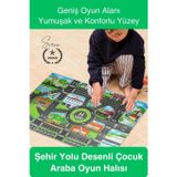 #Halı Şehir Yolu Desenli Çocuk Araba Oyun Halısı Eğitici Keşif Temalı Eğlenceli Yumuşak Konforlu