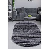 Halı Siyah Gri Cool Ym4700 Yıkanabilir Oval Kesme Ince Yolluk Kilim Salon Halısı Modeli