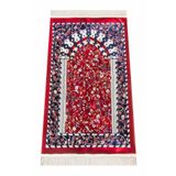 Hali Tipi Dokuma Ravza Desenli Seccade - Kırmızı