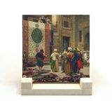 Halı Tüccarı (Osman Hamdi Bey, 1888) Baskılı Taş Masaüstlük 10X10 - --