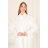HALİL TÜRKER KOLU DANTEL BEYAZ FERACE & ABAYA