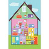 Halımax Cino 88 Oyun Evi Çok Renkli Evcilik Kız Çocuk Odası Oyun Halısı - 120 x 180 cm - Pembe