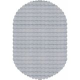Halımax Ekstra Yumuşak Dokulu Gri Bubble Tavşan Tüyü Darcio Oval Post Peluş Halı - 80 x 100 cm