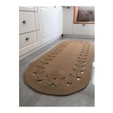 Halımax Milda 48 Jüt Hasırlı El Örgüsü Çift Taraflı Kilim Oval Jüt Halı
