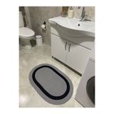 Halımax Milda Jüt Banyo Paspası Çift Taraflı Yıkanabilir Hav Toz Vermez Jüt Kilim Gri Siyah