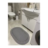 Halımax Milda Jüt Banyo Paspası Çift Taraflı Yıkanabilir Hav Toz Vermez Jüt Kilim Gri