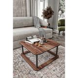 Halımax Royal Kare Kahverengi Orta Sehpa Dekoratif Modern Masa - Kahve