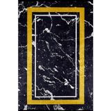 Halinet Abakan Sarı Çerçeveli Etnik Modern Desenli Pamuk Makinada Yıkanabilir Hav Toz Vermez Leke Tutmayan Kaymaz Taban Dijital Makine Baskı Salon Yolluk Mutfak Halı
