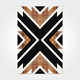 Halinet Alexandra Geometrik Siyah Polyester Kare Modern Desenli Pamuk Makinada Yıkanabilir Hav Toz Vermez Leke Tutmayan Kaymaz Taban Dijital Makine Baskı Salon Yolluk Mutfak Halı