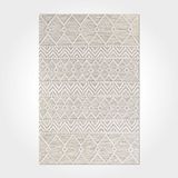 Halinet Alicia Geometrik Krem Pamuk Dikdörtgen Modern Desenli Pamuk Makinada Yıkanabilir Hav Toz Vermez Leke Tutmayan Kaymaz Taban Dijital Makine Baskı Salon Yolluk Mutfak Halı