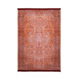 Halinet Alkmaar Çerçeveli Turuncu Polyester Dikdörtgen Modern Desenli Pamuk Makinada Yıkanabilir Hav Toz Vermez Leke Tutmayan Kaymaz Taban Dijital Makine Baskı Salon Yolluk Mutfak Halı