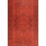 Halinet Armagh Klasik Kırmızı Polyester Dikdörtgen Modern Desenli Pamuk Makinada Yıkanabilir Hav Toz Vermez Leke Tutmayan Kaymaz Taban Dijital Makine Baskı Salon Yolluk Mutfak Halı