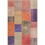 Halinet Bath Patchwork Turuncu Polyester Dikdörtgen Modern Desenli Pamuk Makinada Yıkanabilir Hav Toz Vermez Leke Tutmayan Kaymaz Taban Dijital Makine Baskı Salon Yolluk Mutfak Halı