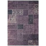 Halinet BialyBor Mor Patchwork Etnik Modern Desenli Makinada Yıkanabilir Hav Toz Vermez Leke Tutmayan Kaymaz Taban Dijital Makine Baskı Salon Yolluk Mutfak Halı